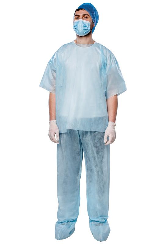 Комплект одягу для хірурга, нестерильний, одноразового використання, спанбонд 30 g/m2(г/м2),ТМ «АХІЛЛ»